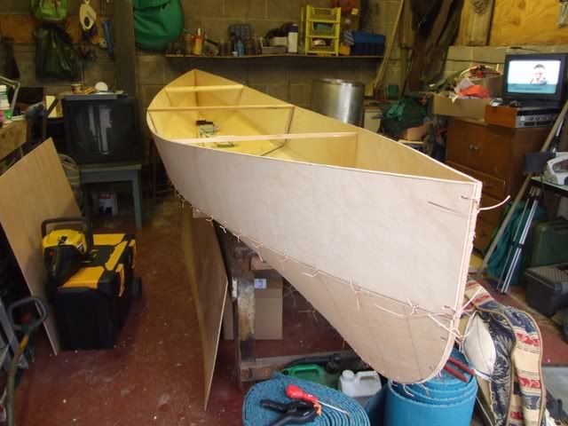 Stitch and tape plywood canoes