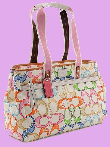 rainbow coach tote bag