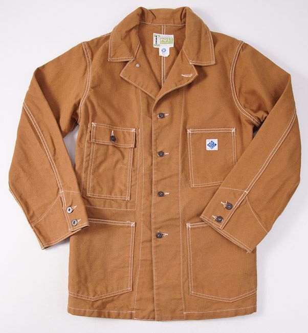 New 425 POST O'ALLS Carhartt Brown Duck Canvas Engineer's Jacket L