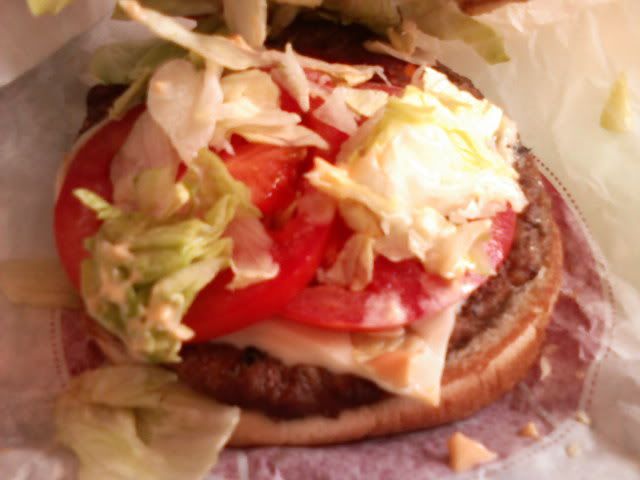 triple whopper with cheese. The cheese used is Pepper Jack