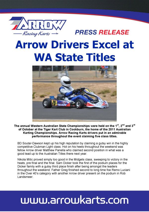 Arrow Karts WA States 1
