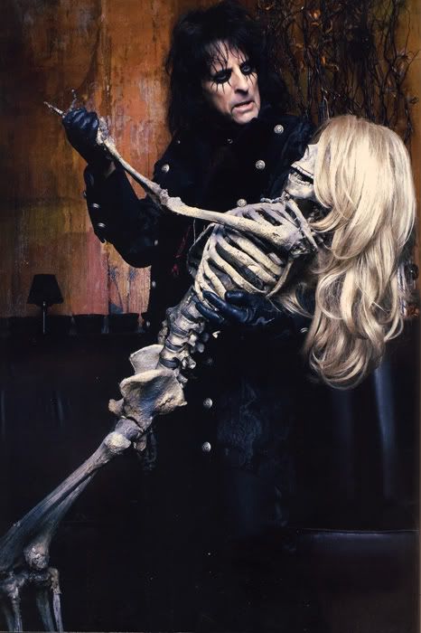 Alice Cooper with Skeleton Babe