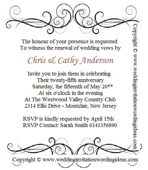 25th wedding invitation