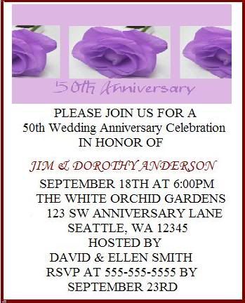 50th wedding anniversary invitation wording 50th anniversary invitation 