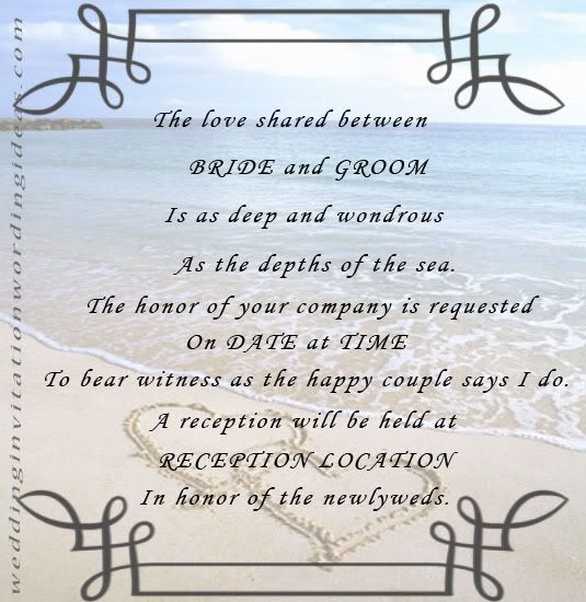  beach wedding invitation wording Example 8