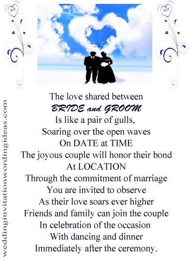  beach wedding invitation wording Example 6