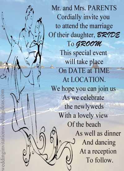Beach Wedding Invitations Templates on Wedding Invitation  Beach Wedding Invitation Wording  Beach Wedding