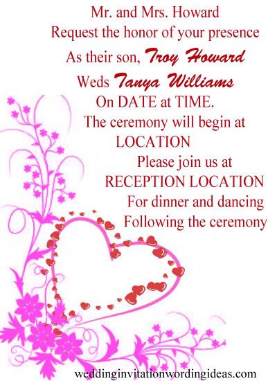 Wedding Reception Wording Samples on Wording Samples  Wedding Reception Invitation Wording  Wedding