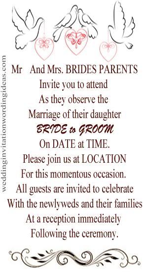 informal wedding invitation wording samples