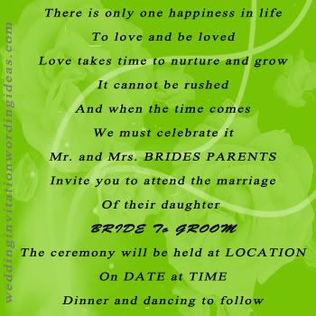 The above three wedding invitation wording examples are written three