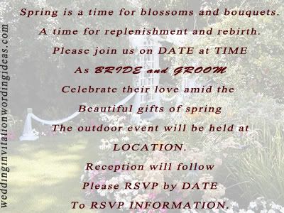 Please RSVP to RSVP INFORMATION by DATE spring wedding invitations spring