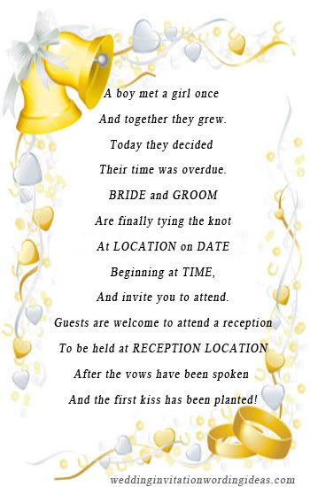 Cute wedding invitation wording for friends