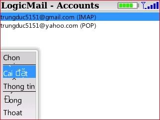 VNLogicMail 1.1 | Email với Gmail, Yahoo, POP/IMAP Tiếng Việt