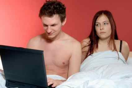 men laptop in bed Pictures, Images and Photos