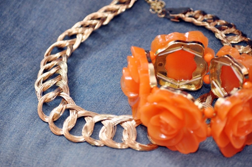 orange flower bracelet