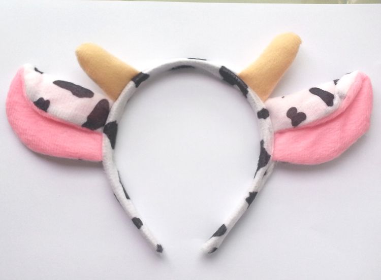 Cow OX Animal Zoo Headband Horn Ears Hair Alice Band Party Costume Fancy Dress - Picture 1 of 1