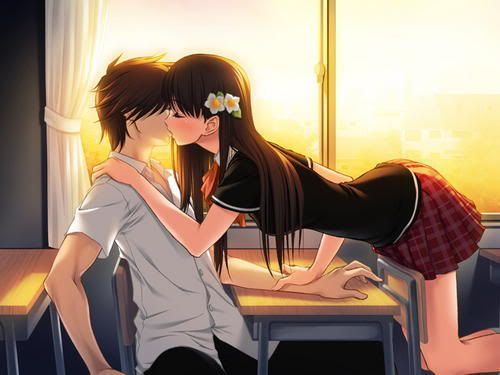 anime kisses manner