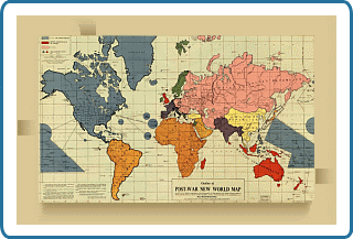  1941 Communist Map of Future World Unions