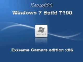Windows 7 RC Build 7100 Extreme Gamers Edition 32-BIT DVD