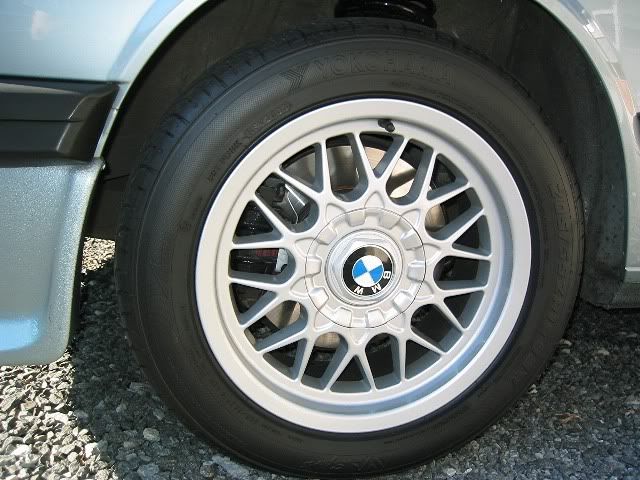 Nice BMW hubcaps. Driving on the road may be such a drag for the car, 