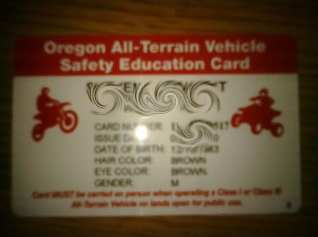 Atv Safety Card When Riding Anywhere In Oregon Modded Raptors Forum