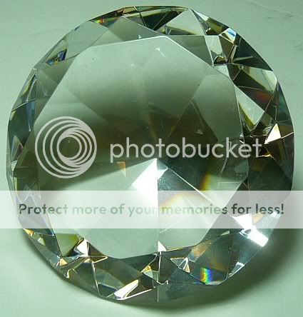 Large 100 mm Cut Glass Diamond Paperweight Clear Gift