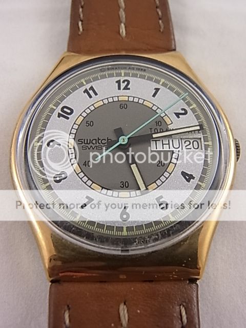 GX700 Swatch   1988 Albatros Date Day Hands Glow Classic  