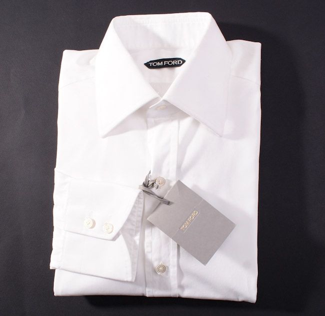 White tom ford shirt with a tab collar #6