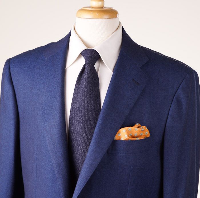 NWT $8295 KITON NAPOLI Royal Navy Blue Super 180s Wool Suit 46 R Trim ...