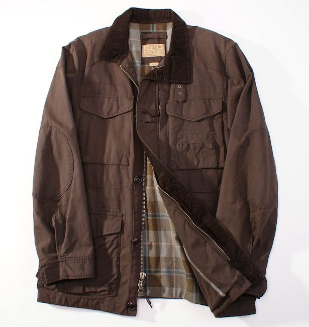 Men's $228 J.CREW British Millerain Waxed Cotton Oilcloth Field Jacket ...