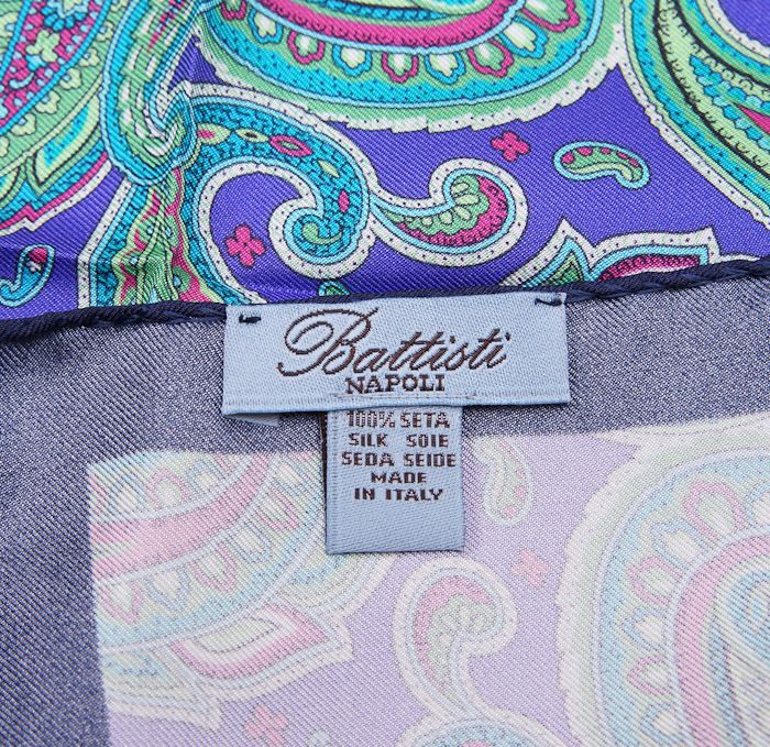 $155 NEW BATTISTI NAPOLI Cherry Red Quadrant Silk Pochette Pocket Square ITALY