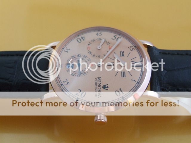 RG Regulator Hand Wind Watch 3/4 panel movement pink  