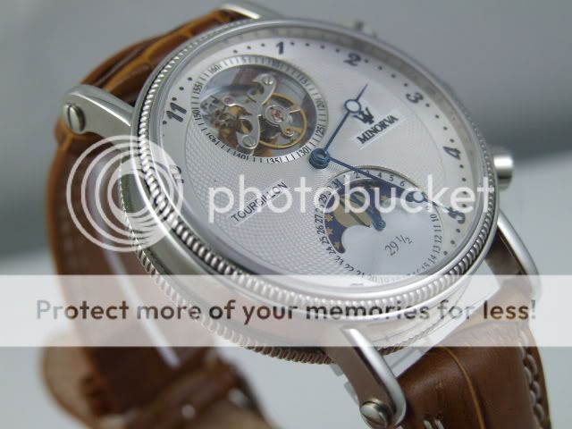 SS 29 1/2 moonphase date Real Flying Tourbillon watch  