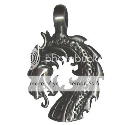 Mens / Womens Pewter Fire Dragon Leather Necklace  